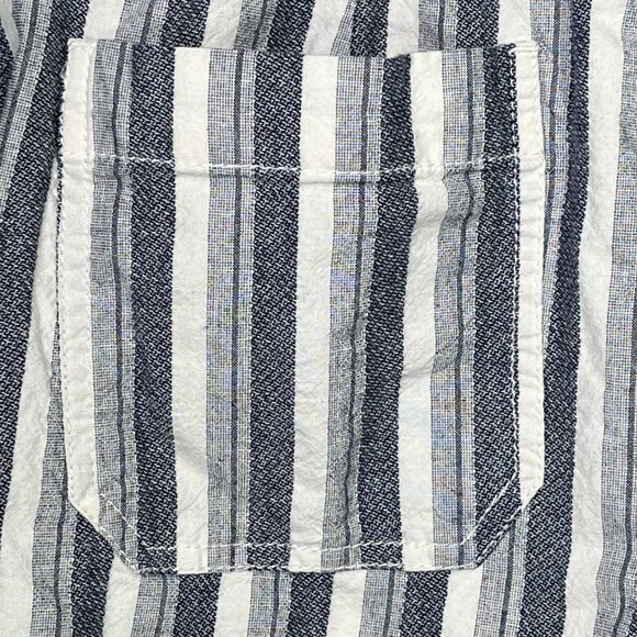 Chico's Blue Cream Striped Cotton Wide Leg Pants Size 1 Medium Casual - Picture 12 of 12